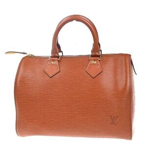 LOUIS VUITTON LV Logo Speedy 25 Travel Hand Bag Epi Leather Brown M43013 90RP118